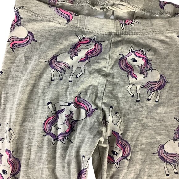 H&M Girls Unicorn Print Leggings Size US 6-8Y Grey Comfy Stretchy Casual Wear - Picture 10 of 10